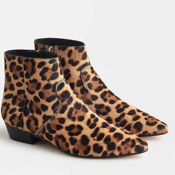 🆕{J. CREW} Leopard Calf-Hair Ankle Boots - Picture 5 of 9